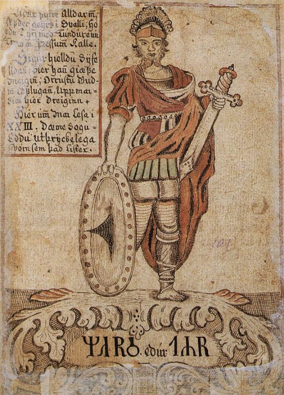 Tir, perhaps akin to the god Mars, the Norse god of warriors like Beowulf.