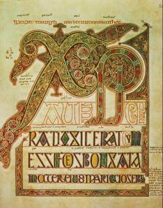 A page from an illuminated manuscript. Image from http://www.myarmoury.com/talk/viewtopic.php?t=28126&view=next.