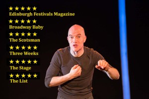 Bryan Burroughs in Beowulf: The Blockbuster, a one man show pop culture-infused retelling of the epic.