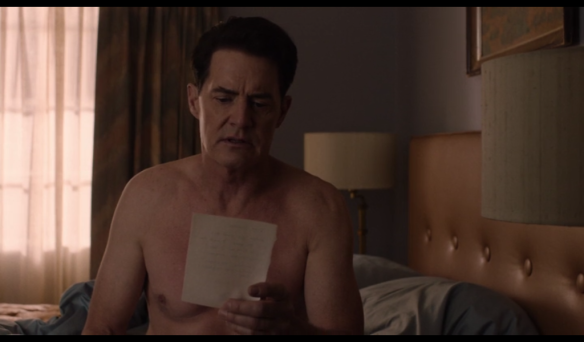 Twin Peaks' Cooper reads a note - a missing page of Beowulf.